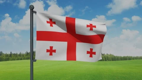 Georgia Flag Stock Footage 152708647