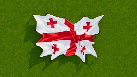 Georgia flag Stock Footage 201994415