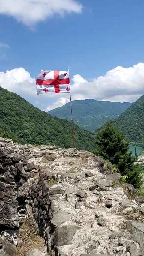 Georgia flag Stock Footage 252137042