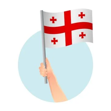 Georgia flag in hand icon Stock Illustration