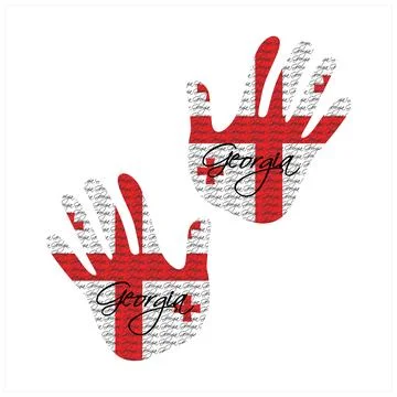 Georgia flag hand vector Stock Illustration