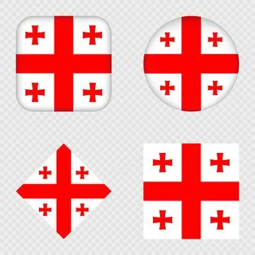 Georgia Flag Icons Pack. Vector illustration. Stock Illustration