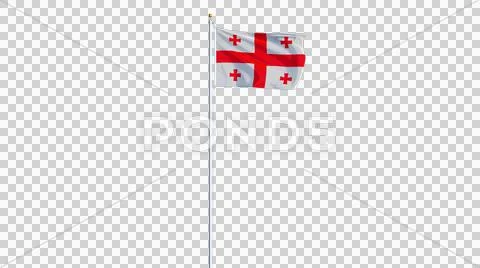 Georgia flag, long shot, isolated with alpha channel Stock Photos