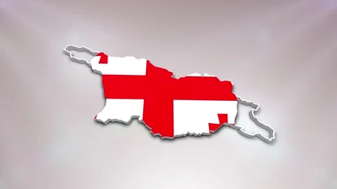Georgia Flag on Map Stock Footage 277946122