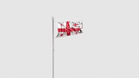 Georgia   Flag Pole  Animation Include Alpha 3D Rendering Stock-Footage 283092336