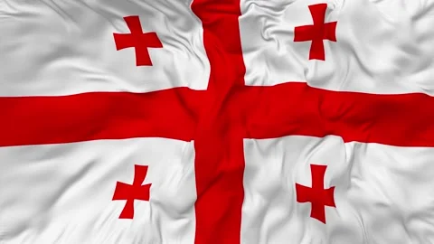 Georgia Flag Seamless Looping Background Waving Slow Motion Stock Footage 234311082