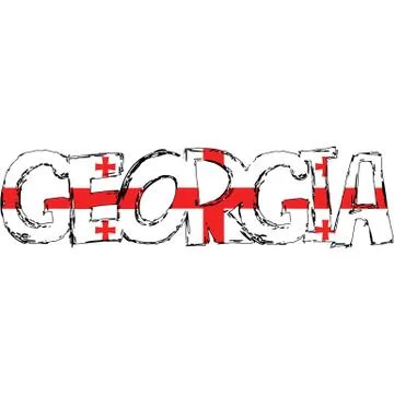 Georgia flag text Stock Illustration