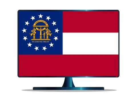 Georgia Flag TV Stock Illustration