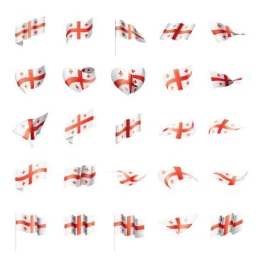 Georgia flag, vector illustration Stock Illustration