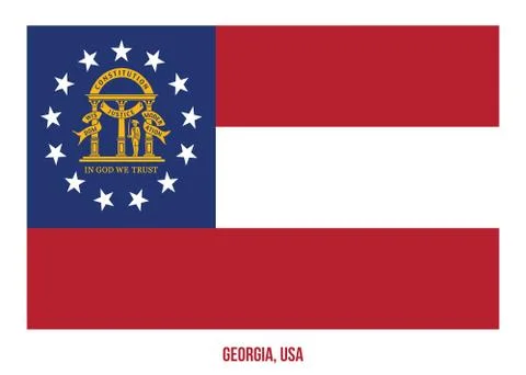 Georgia Flag Vector Illustration on White Background. USA State Flag Stock Illustration