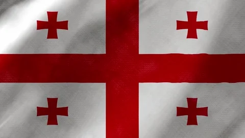 Georgia flag waving background with real fabric texture Stockbeeldmateriaal 291601204