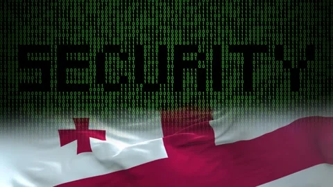 Georgia flag - Waving flag on matrix binary code background Stock Footage 321422288