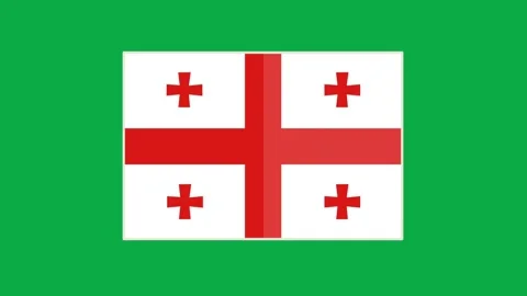 Georgia flag waving on green screen background realistic 3d loop animation video Stock Footage 331127826