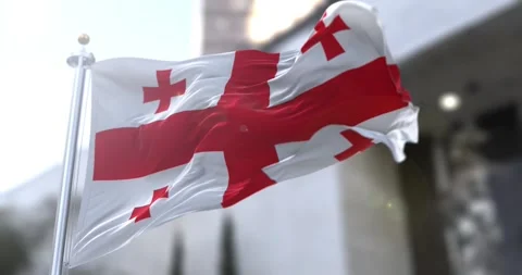 Georgia-flag-waving-seamless-loop-4k-60fps Stock Footage 331251859