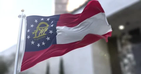 Georgia flag waving-seamless-loop-4k-60fps Stock Footage 344966243