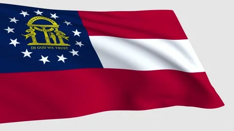 Georgia flag waving on a transparent background Stock Footage 323639968