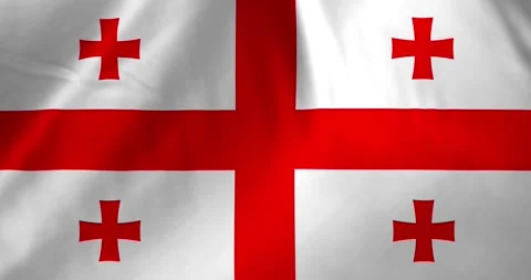 Georgia flag waving with the wind background loop video animation Video stock 327171975