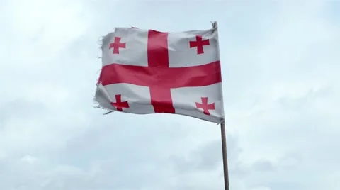 Georgia Flag waving in the wind Stock-Footage 57352636