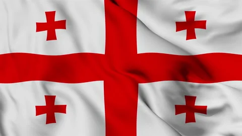 Georgia flag waving in the wind Stock Footage 139719014
