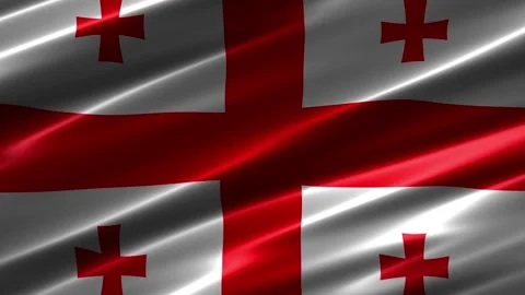 Georgia flag waving in the wind Vidéo 348682618
