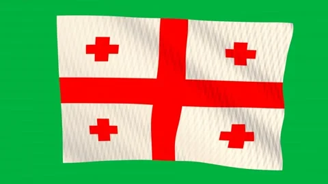 Georgia flag waving in the wind on a green screen 스톡 동영상 343131337