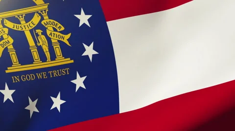 Georgia flag waving in the wind. Looping sun rises style.  Animation loop Stock Footage 48162925