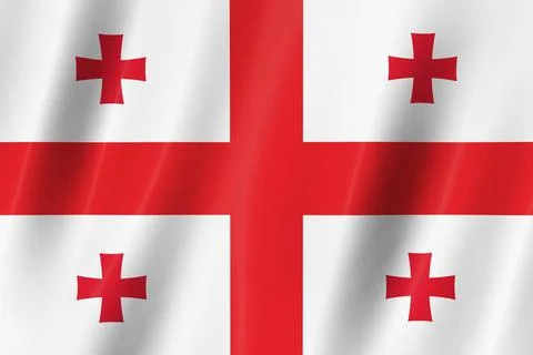 Georgia flag,3d flag, flag, 3d render,8k Ilustração Stock