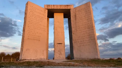 The Georgia Guidestones at Sunset Stock Footage 166221859