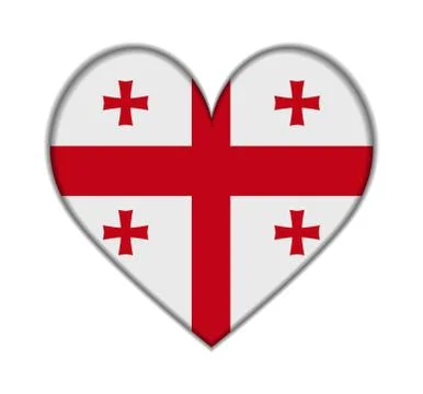 Georgia heart flag vector 스톡 일러스트