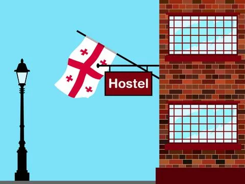 Georgia Hostels Vector Illustration Stock Illustration