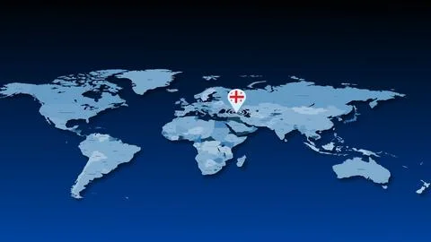 Georgia location tracking on earth map Stock Illustration