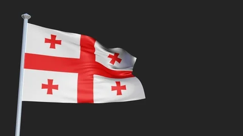 Georgia - Loopable 3D flag animation with Alpha Channel and Transparency for  Stock Footage 91462143