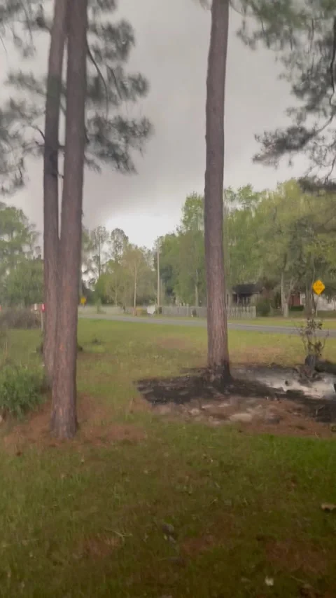 Georgia Man Captures Close Call With Tornado, Ellabell, Georgia, USA - 05 Apr 20 Stock Footage 205418805