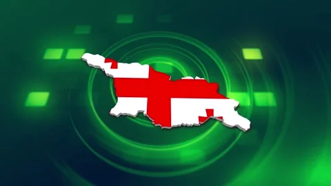Georgia Map and Flag Background Vídeo Stock 344027928