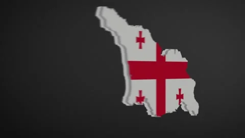 Georgia Map Border with Flag Intro Video stock 202073074