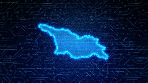 Georgia Map Digital Technology Opener Stock Footage 335081145