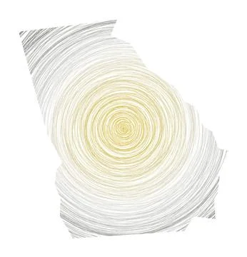 Georgia map filled with concentric circles. Sketch style circles in shape o.. Stock Illustration