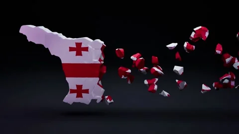 Georgia Map With Flag Video stock 324382813