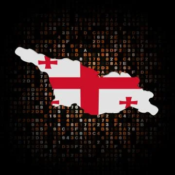 Georgia map flag on hex code illustration Illustrazione stock