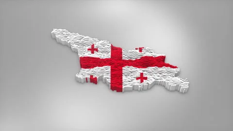 Georgia Map with Flag Intro Background Stock Footage 315162343