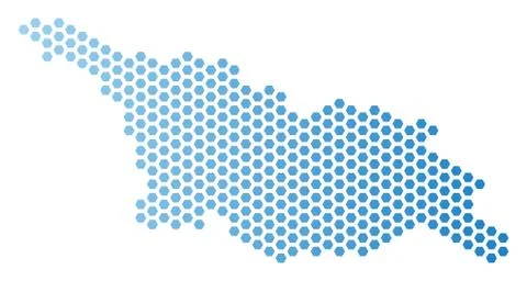 Georgia Map Hexagonal Mosaic イラスト素材