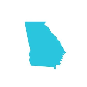 Georgia map icon. Isolated on white background. From blue icon set. Stock Illustration