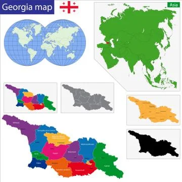 Georgia map Stock Illustration