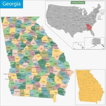 Georgia map Stock Illustration