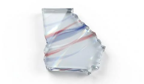 Georgia map outline with abstract flag colors 3D representation. Stock Illustration