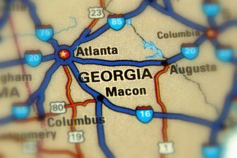 Georgia on a map Stock Photos