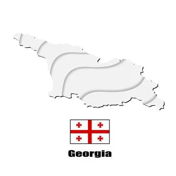 Georgia map on white background. vector illustration. Stock Illustration