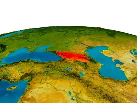 Georgia on model of planet Earth Stock Illustration