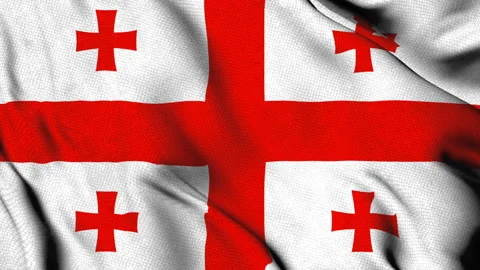 Georgia national flag with five red crosses Stock Footage 314463789