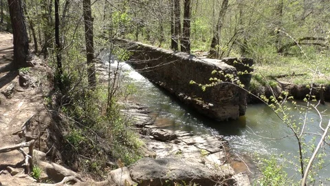 Georgia, Olde Rope Mill Rd Park, A wide wiew of the raceway that supplied wat Stock Footage 88440661